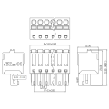 Spring-pressed male-female to plug-in terminal blocks can be fixed to the panel